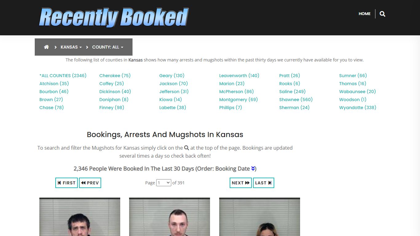 Recent bookings, Arrests, Mugshots in Kansas - Recently Booked